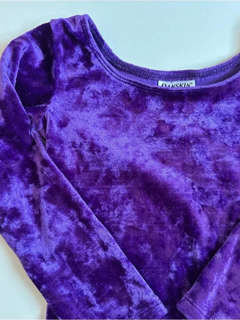 Danskin‎ Now Purple Velvet Long Sleeve Leotard Girls XXS